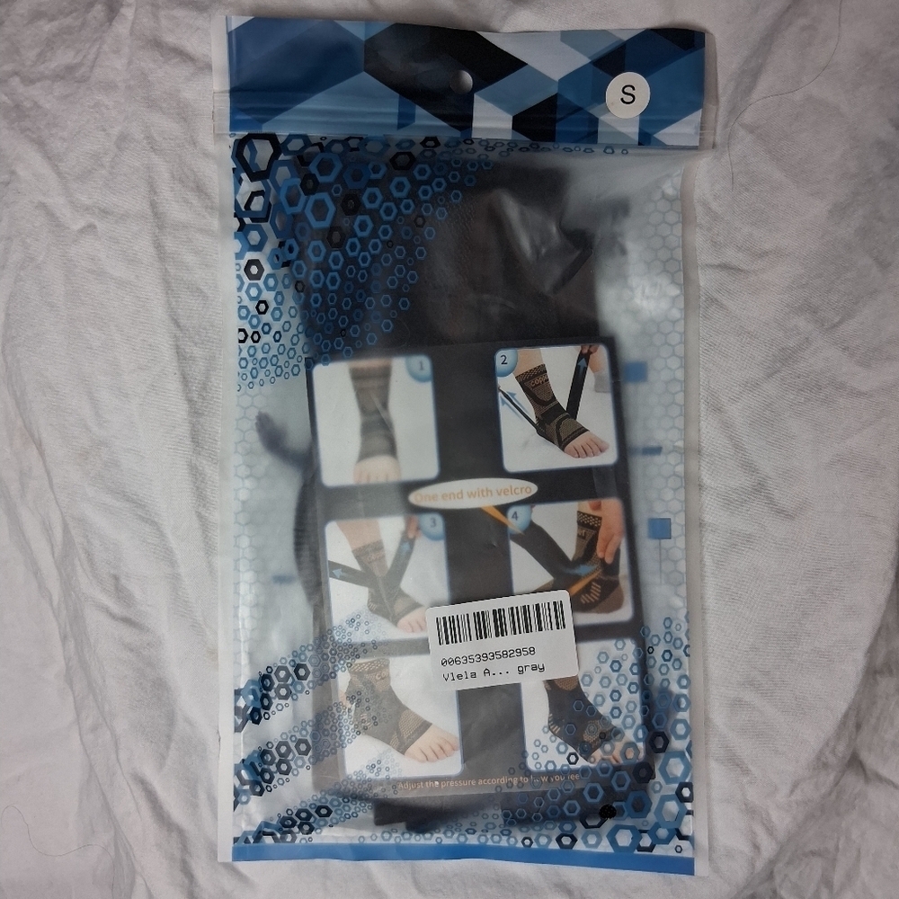 Black and blue size small ankle support bandages